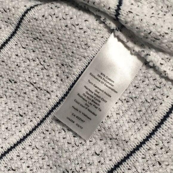 T by Talbots women's size SP small petite white black cotton blend top fringe - Picture 5 of 16